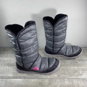 North Face Thermoball Women’s Gray Puffer Puffy Winter Snow Boots Booties Sz 10